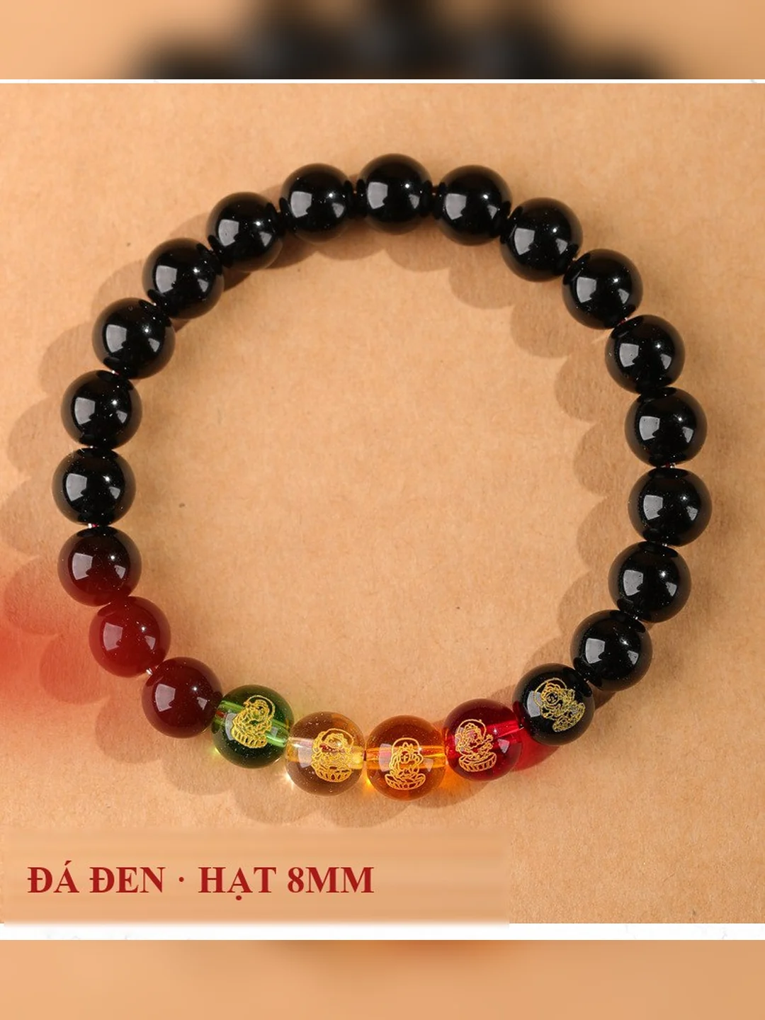 Hắc thạch đen hạt 8mm