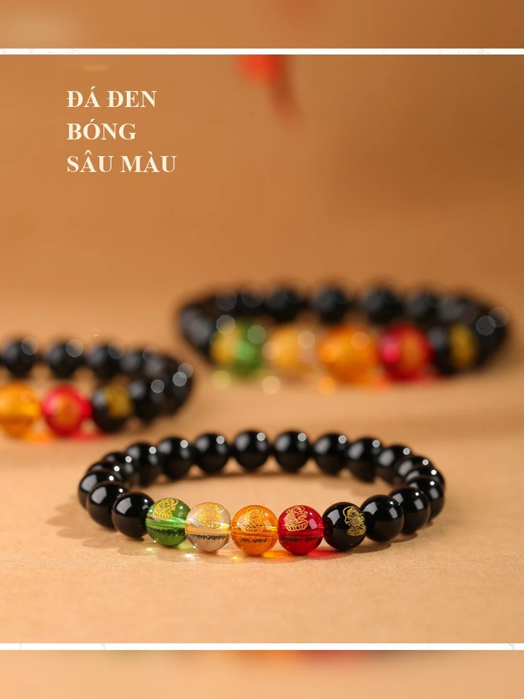 Vòng ngũ hành hắc thạch đen